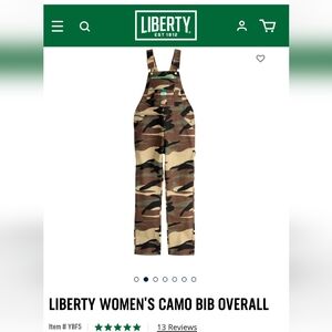 Liberty Women's Camo Bib Overall worn 1x